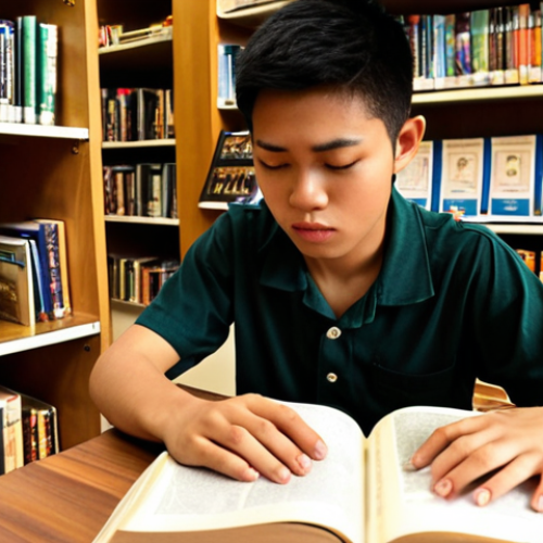 **Prompt:** A focused Thai university student, dressed in modern casual wear, sits at a wooden desk in a sunlit university library, surrounded by stacks of diverse medical and public health textbooks. One open, classic-looking textbook in their hands or on the desk emits a soft, warm glow, symbolizing foundational knowledge and a moment of deep understanding. The student's expression shows profound concentration and an "aha!" moment. Subtle, abstract lines of data or knowledge patterns subtly emanate from the book, blending traditional learning with future potential. Realistic rendering, soft lighting, inspiring atmosphere.