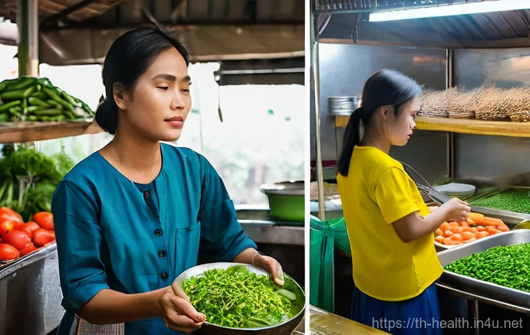 보건학과 사회적 결정요인 - **Prompt:** A split-screen image contrasting two aspects of urban life in Thailand. On the left, a y...