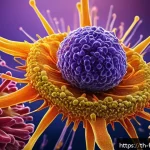 Home 18 보건학과 항체 치료 - A detailed scientific illustration of antibodies targeting pathogens in the human immune