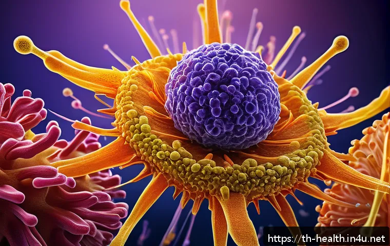 보건학과 항체 치료 - A detailed scientific illustration of antibodies targeting pathogens in the human immune